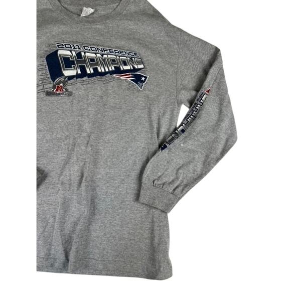 New England Patriots Champions Long Sleeve Shirt Gray Medium Alstyle NFL - Picture 7 of 8